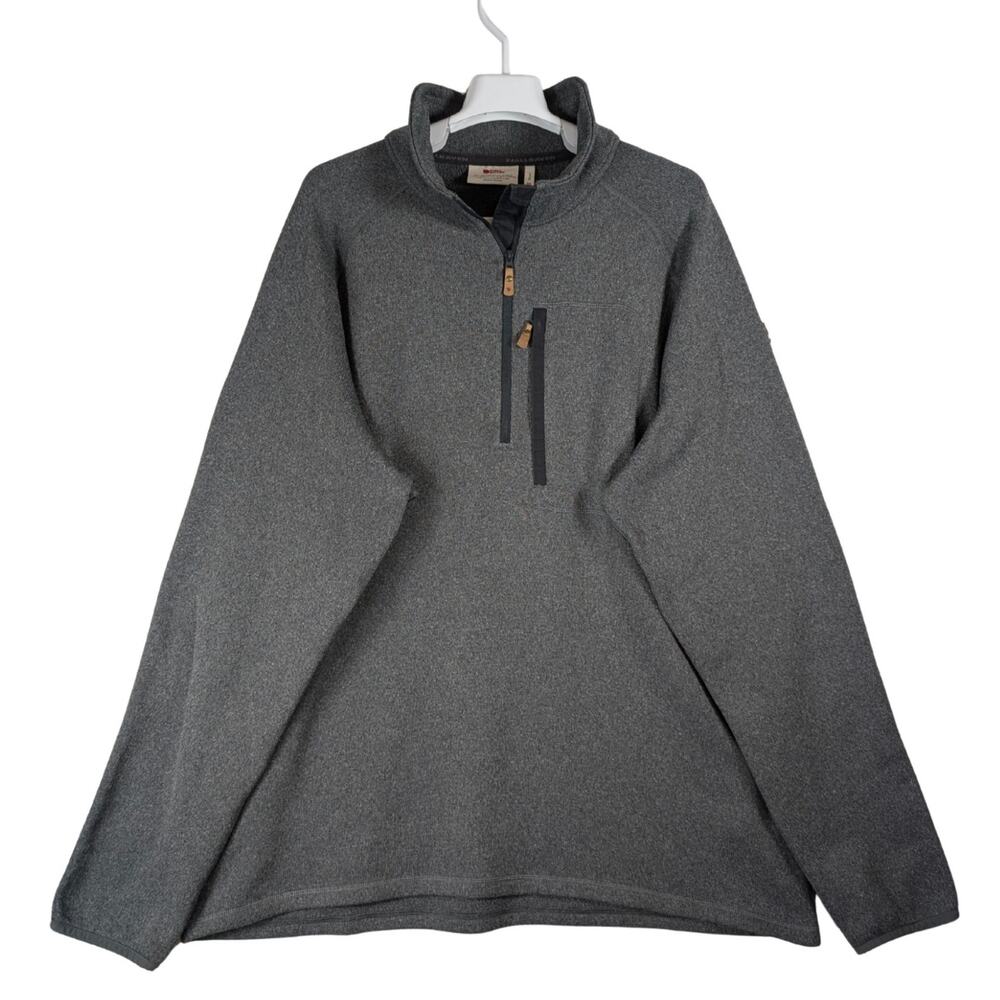 Fjallraven Ovik Fleece Gray Half Zip Outdoor Sweater Men’s Size XXL USED